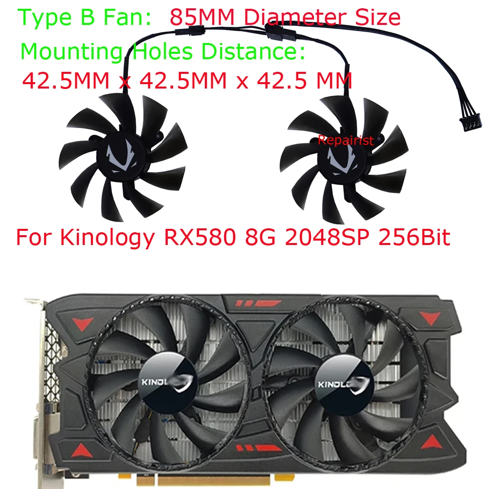 Rx 580 8Gb 2048Sp Gpu - 2 шт./комплект, охладитель графического процессора, вентилятор