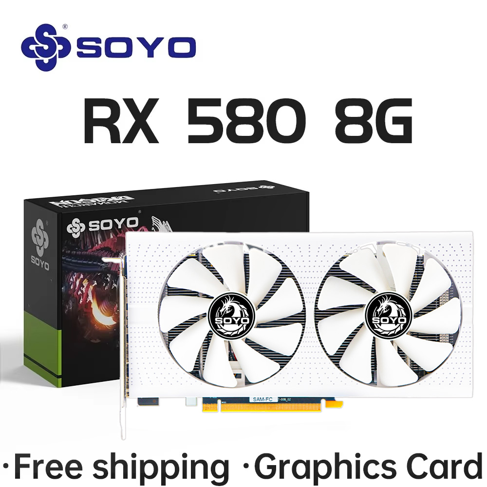 Rx 580 8Gb 2048Sp Gpu - Видеокарта SOYO AMD Radeon RX580 8