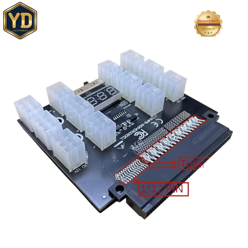Плата-адаптер YD PCI-E 12V 50P – обзор и цена 2400W Server Psu Breakout Board