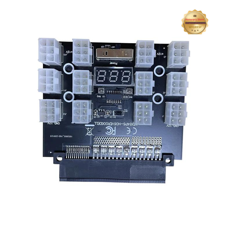 Плата-адаптер YD PCI-E 12V 50P – обзор и цена 2400W Server Psu Breakout Board