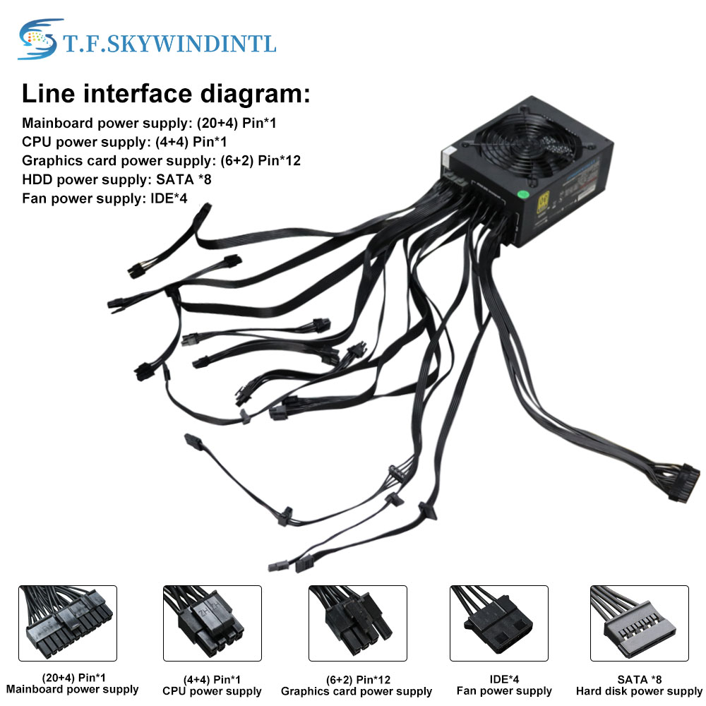 Блок питания ATX для майнинга, – обзор и цена 2000W Atx Mining Power Supply